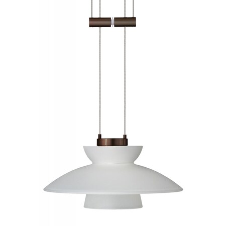 Besa Lighting Besa Pendant Trilo 7 Bronze Frost 1x50W Halogen 1XA-271825-BR